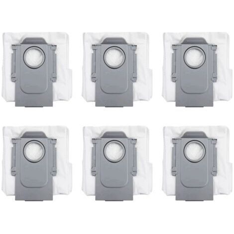 FENOPLASTICALot de 6 sacs à poussière pour aspirateur robot Roborock Q Revo, accessoires et pièces détachées, sacs à poussière de rechange grande capacité (1/5)