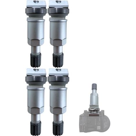 Kit riparazione sensori pressione pneumatici (TPMS) - Valvola 52936D4100 - Alluminio - Argento - 4 pezzi