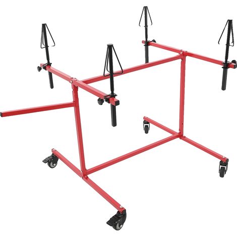Soporte de pintura para ruedas, soporta 4 ruedas, construcción duradera, rojo. (1/2)