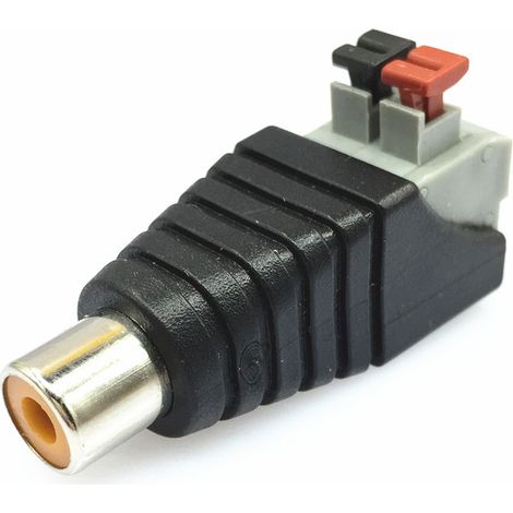 Female AV connector, female RCA push-button connector, audio connector, monitoring connector, solderless AV connector (1/5)