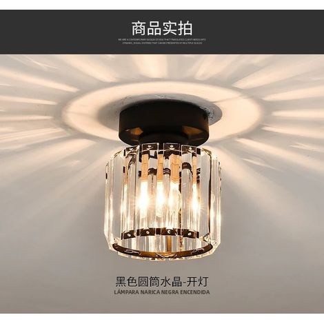 Lustre moderne en cristal nordique (rond noir), style minimaliste (1/5)