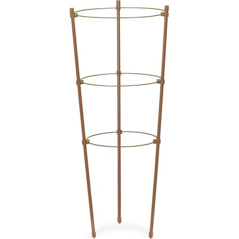 Set di 4 tutori per pomodori estensibili per balcone giardino supporto piante rampicanti in metallo marrone 130012759
