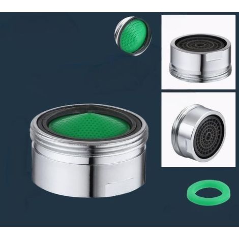 Aérateur à trois robinets avec conception anti-éclaboussures, mini-buse d'air, accessoires de cuisine et de salle de bain - argent (1/5)