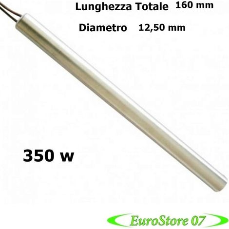 RESISTENZA CANDELETTA ACCENSIONE STUFA A PELLET diam 12,5MM - 160MM 350W - SP 49 (1/4)