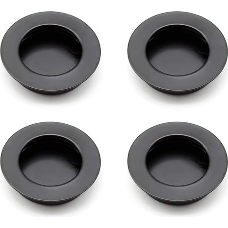 BRAVIX 4 Pièces Poignées Rondes Encastrées, 40 mm Poignee de Portes Coulissantes en Acier Inoxydable 304 , Poignées Noir de Meuble peut être Utilisé pour Les Tiroirs, Armoires, Meubles sur Mesure (1/5)