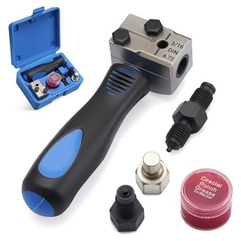 Herramienta de abocardado doble para conductos de freno DIN, juego universal de 4,75 mm (3/16"), kit de reparación, compatible con automóviles y camiones