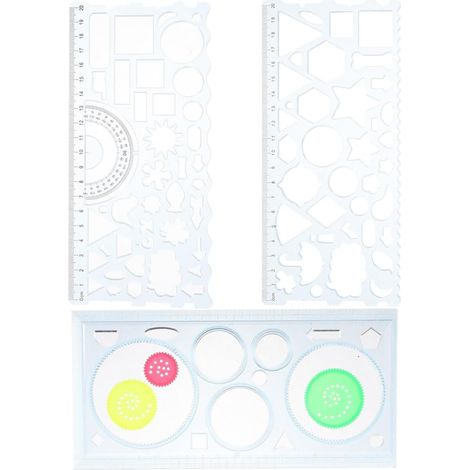PLAFOPE Gabarit de dessin en plastique 3 pièces, règle pour (1/5)