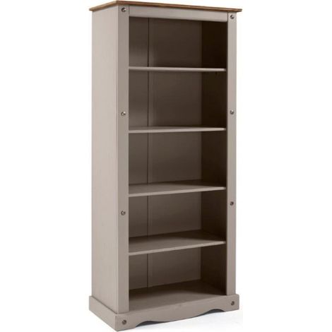 Corona Grey Wax Large Bookcase (1/4)