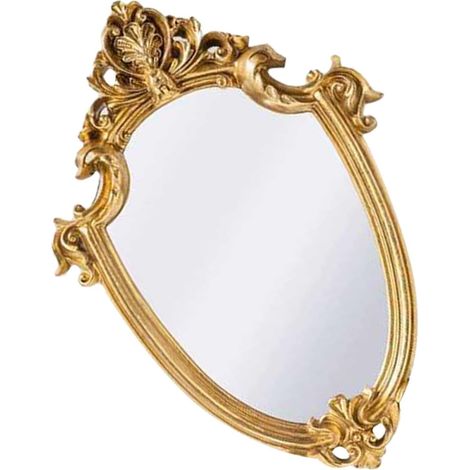 Rétro Décoration Friseurspiegel en Verre Or avec Bruchsicherer et Geruchloser Oberfläche pour (1/5)