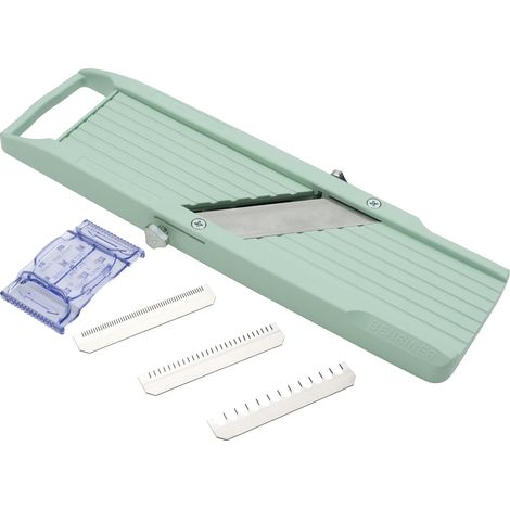 1 Mandoline japonaise, 3 lames acier inoxydable, épaisseur réglable 0,1-0,6 cm, coupe-légumes cuisine pro