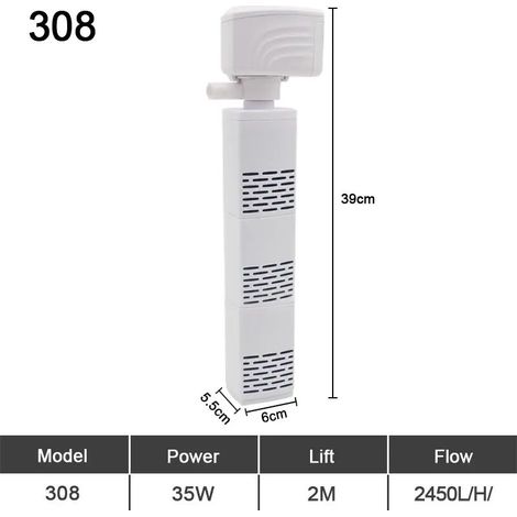 Pompe de filtration submersible silencieuse pour aquariums - (1/5)