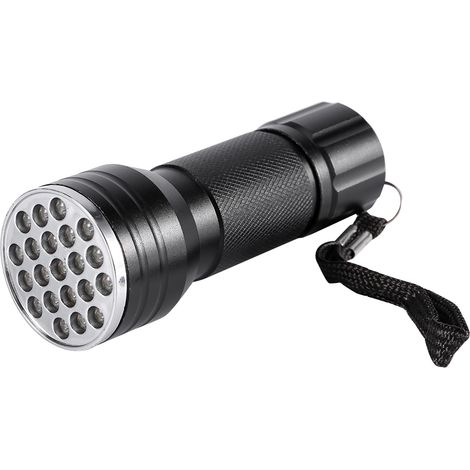 Hochwertige 21-LED-UV-Taschenlampe mit Bewegungserkennung und violetter Hintergrundbeleuchtung, Aluminium (1/5)