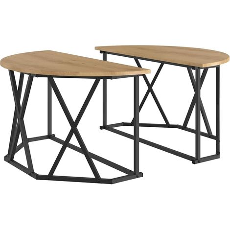 Table basse，Table d'appoint，Table de Salon chêne artisanal 80 x 80 x 42 cm CFW76092