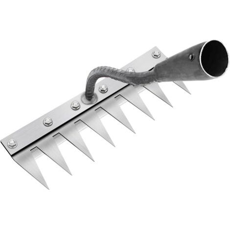 Râteau de Désherbage Multifonction en Métal, Râteau De Jardin 8 Dents, Râteau De Jardin Portable pour Désherber, (sans Manche) (1/4)