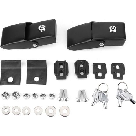 Jeffergarden Kits de loquets de verrouillage de capot moteur, 2 pièces, avec clé adaptée pour Jeep Wrangler 2007 – 2017 (1/4)