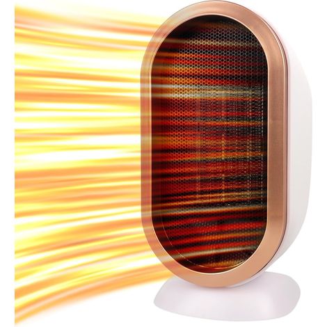 KZQ – Chauffage soufflant 1200W – Radiateur électrique portable PTC – Silencieux 30dB – Chauffage rapide pour bureau et domicile (1/5)