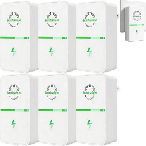 Lot de 6 boîtiers économiseurs d’énergie – plug réduction de consommation électrique pour maison et bureau