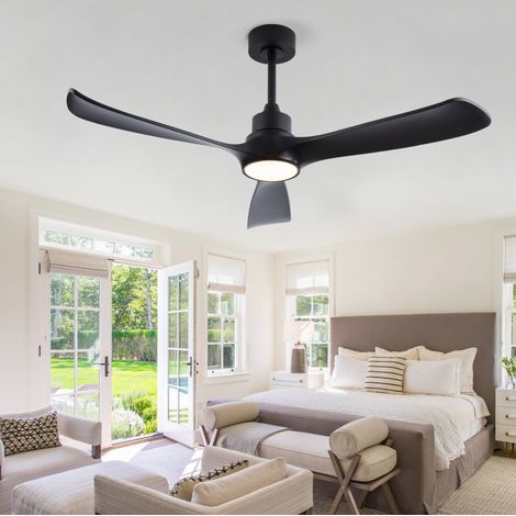 Ventilatore da soffitto con luce nero 52 pollici OKMYHOME (1/5)
