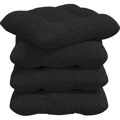 Sitzkissen 4 pcs Schwarz 45 x 45 x 12 cm Stoff vidaXL