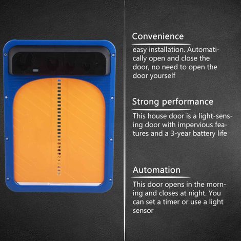 Automatische Hühnerstalltür mit Lichtsensor, wasserdicht - Batteriebetriebene induktive Hühnerstalltür