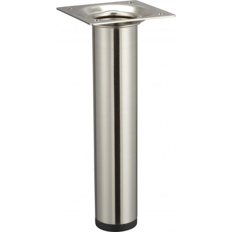 Pata para mueble cilíndrica HETTICH fija de acero cepillado gris HETTICH