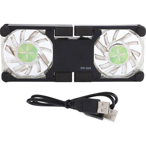 Support d'ordinateur portable rafraîchissant pliable USB, support de ventilation léger portable avec fixation antidérapante (Noir) (1/5)