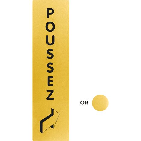 Plaque de porte Poussez vertical - Classique or 170x45mm - 4491349 (1/2)