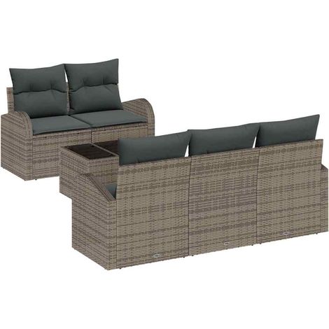 Garden Sofa Set Grey 55 x 55 x 37 cm Poly Rattan vidaXL (1/5)