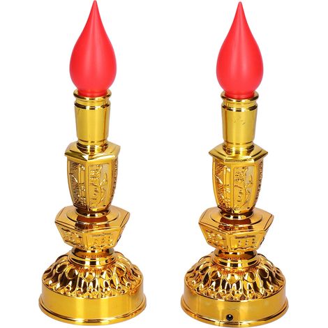 Lampe à bougie LED basse consommation style chinois traditionnel rétro bouddhiste, lampe décorative unique et lumineuse (1/5)