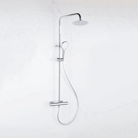 Adema sparkle 2.0 Ensemble de douche à effet pluie avec thermostat douche de tête 20cm douchette à main 3 positions chrome (1/5)