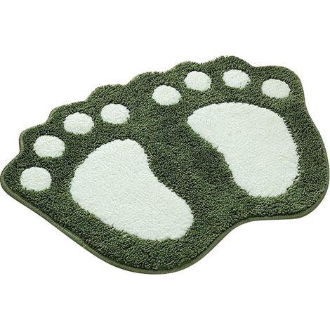Tapis de bain/de douche/de baignoire - Tapis de toilette/de douche à motif pattes mignonnes - Antidérapant, absorbant, à séchage rapide, lavable et résistant (1/5)