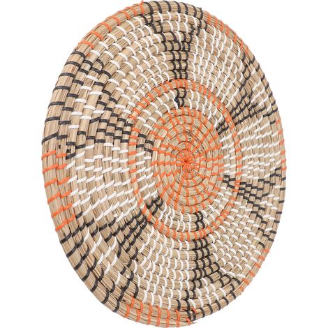 Sets de table tissés en herbe Sets de table ronds innovants de style nordique pour table à manger Décoration d'intérieur Décoration murale 34 cm (1/5)