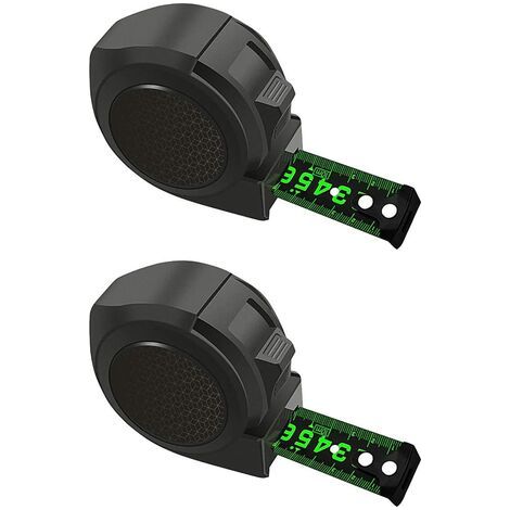 Metre ruban 5m,Mètre à ruban en acier fluorescent,Nouveaux Mètre ruban fluorescents autobloquants,Outils ruban à mesurer durables pour le bricolage ou le projet construction (2 pièces)
