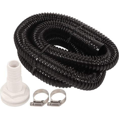 Tuyau en PVC de 5 Pieds, kit de plomberie de Tuyau de Pompe de cale étanche de 1 à 1/8 po de diamètre Fonctionnel sans pli 2 pièces Pince à Travers Le raccord de Coque pour Bateau (1/2)