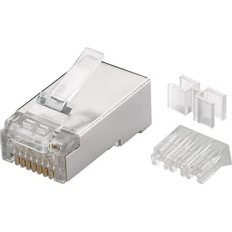 Conector de red RJ45 CAT 6A STP (10ud/bolsa)  Transparente (1/2)