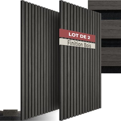 Lot de 2 panneaux acoustiques 60 x 120 2,1cm chêne noir