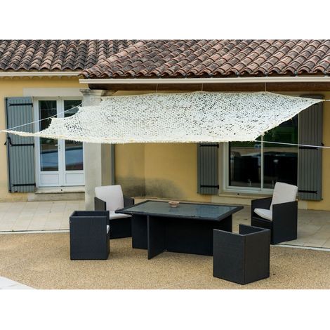 Toile d'ombrage ajourée beige 120g/m² 4x5m - Anti-UV imputrescible - Werka Pro (1/5)