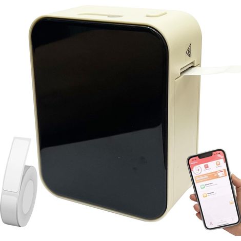 Etichettatrice portatile Bluetooth P15 con app versatile e oltre 1000 modelli, stampante senza inchiostro per casa, cucina, scuola, ufficio, colore tè al latte (1/5)
