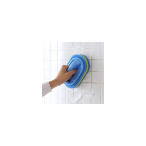 Spazzola per la pulizia di bagno, cucina, vasca da bagno, WC, spugna per doccia, spazzola multiuso, spazzola con manico ergonomico - Crezuo