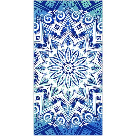 Serviette de plage motif mandala, légère, séchage rapide, pour piscine, vacances, voyages et activités extérieures d’été (1/5)