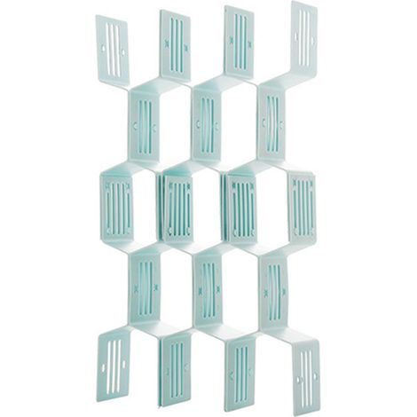 12 séparateurs de tiroir pour sous-vêtements, organiseur de rangement pour ceintures, écharpes et chaussettes, bleu clair (1/5)