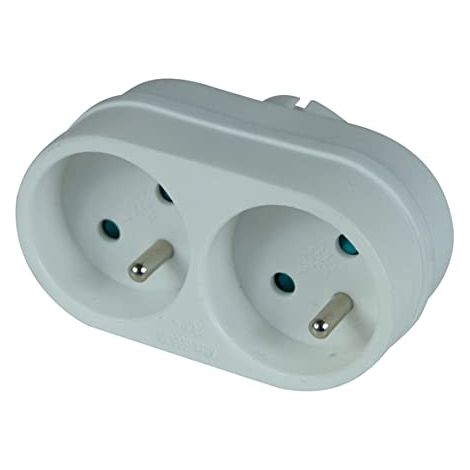 Lot De 20 Duplites 2x16A - Multiprise Electrique Branchement Secteur - Multiprise Murale 2 Prises - Prise Double Compacte - Bloc Prise Blanc - Prise Multiple Murale - 120505