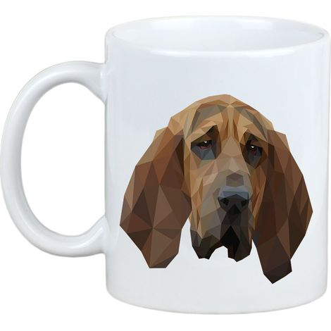 Bloodhound, cane di Sant'Uberto - tazza con foto e iscrizione cane geometrico Art-Dog (1/5)