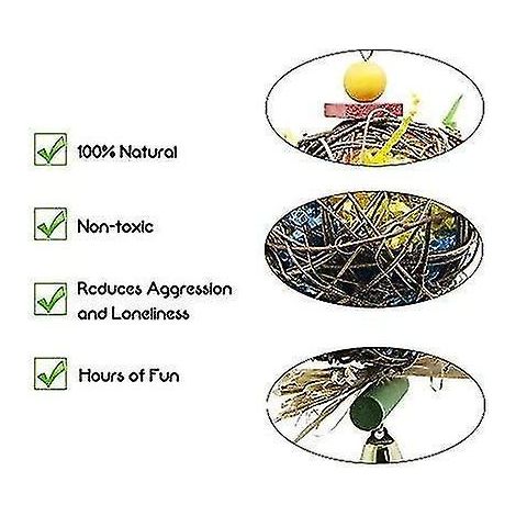 Lot de 2 jouets à mâcher pour oiseaux, jouet de déchiquetage pour cage de perroquet. (1/5)