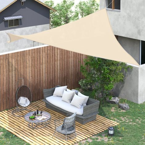Auvent voile pare-soleil rectangulaire 4x6m protection UV HDPE 185g/m², crème