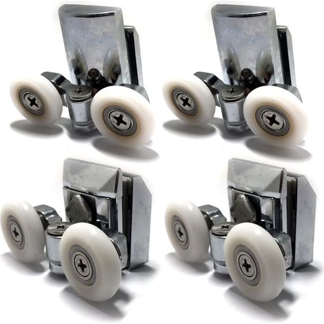 Shower Door Twin Rollers Runners , Set of 4 , Top & Bottom , 8, 10mm , 23mm 2Top & 2 Bottom (1/5)