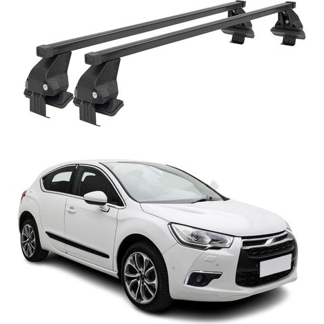 OMAC Dachträger Querträger Stahl für Citroen DS4 2011-2015 – Abschließbar – City-Crash-getestet – DIN 75302:2019 – ISO/PAS 11154:2006 – Max. 50 kg Schwarz (1/5)