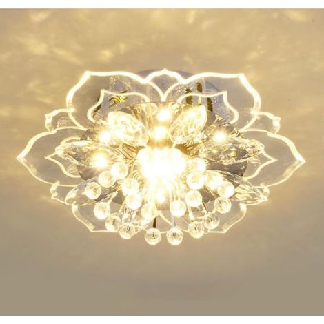 KZQ – Plafonnier LED moderne en cristal – Lustre rond nordique – Éclairage cosy pour couloir, salon – Finition artisanale élégante (1/5)