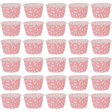 50 bols à dessert pratiques, bols à glace en papier, gobelets jetables en papier (rose)-6.00X6.00X3.50CM-Pink (1/4)