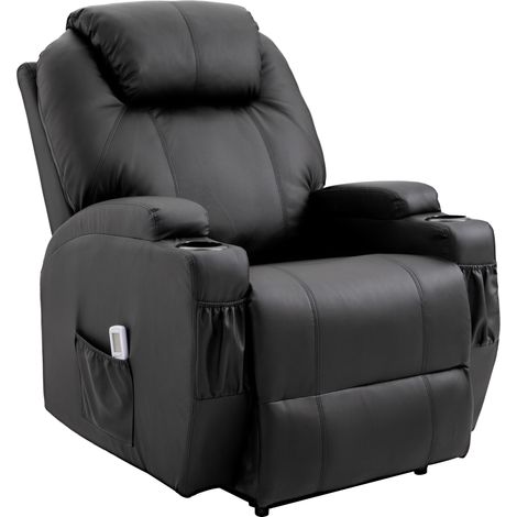 Fauteuil de Massage Inclinable, Chaise de Relaxation avec dossier et repose-pied électrique réglables revêtement synthétique pour Salon, Chambre, Cinéma Mais (1/5)